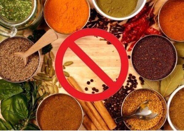 Spices are prohibited